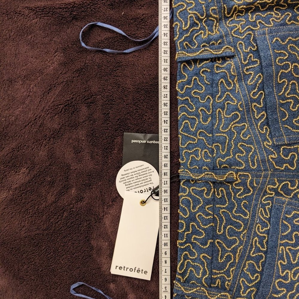 $200 OFF NWT Retrofête Mani Embellished Denim Skirt – Size Small - Picture 13 of 16